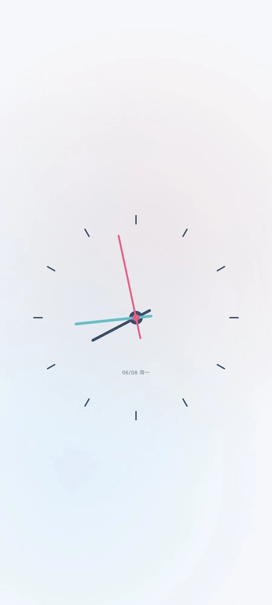 Moc Analog Clock shown with a bright light color treatment