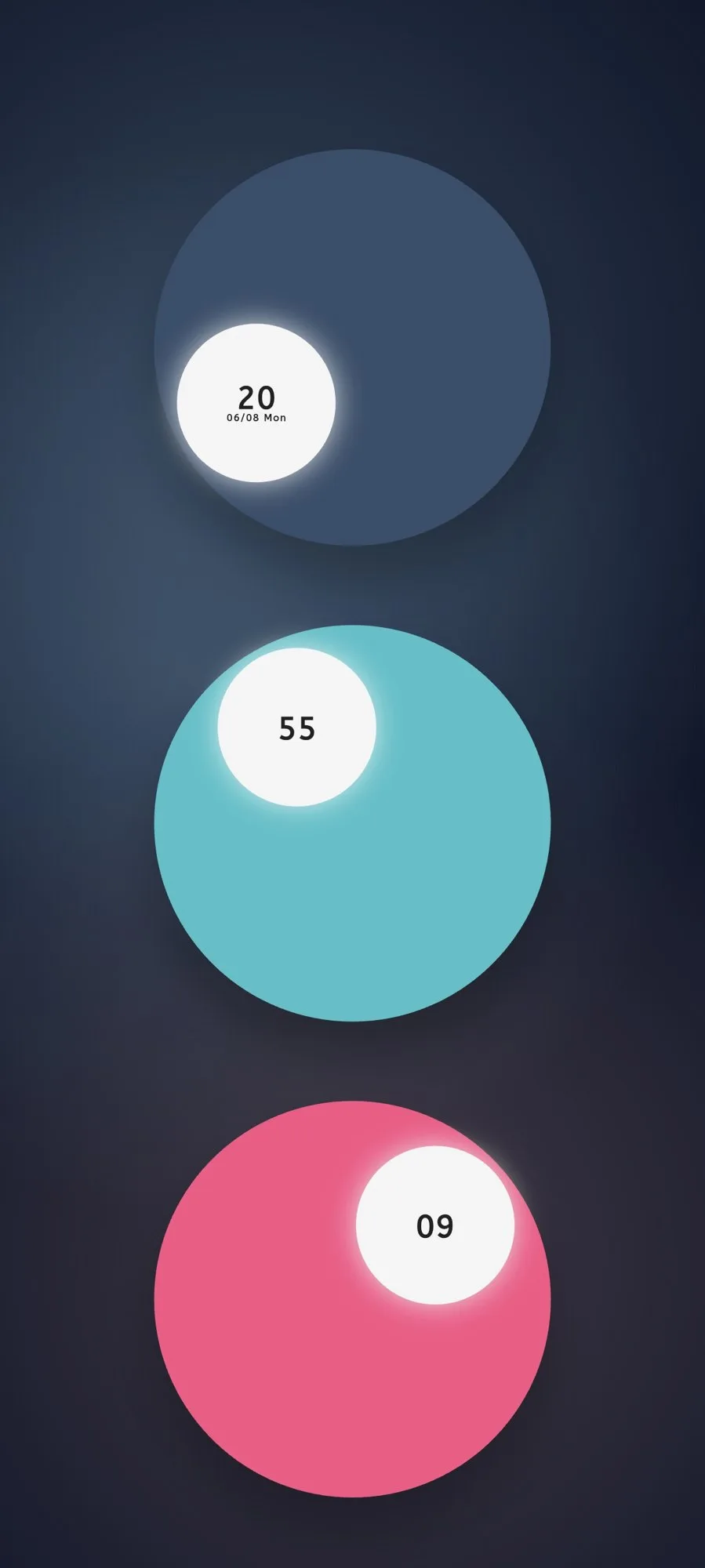Moc Ball Clock using colorful circular shapes to show time